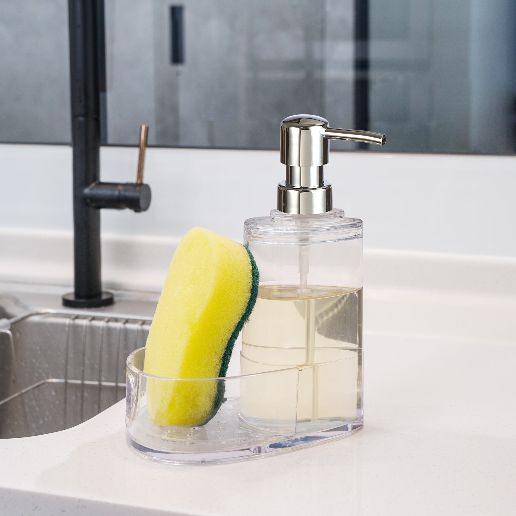 Soap Dispenser Sponge Holder Combo